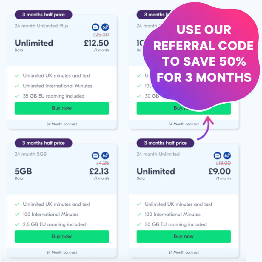 Lyca referral – main graphic showing the discount